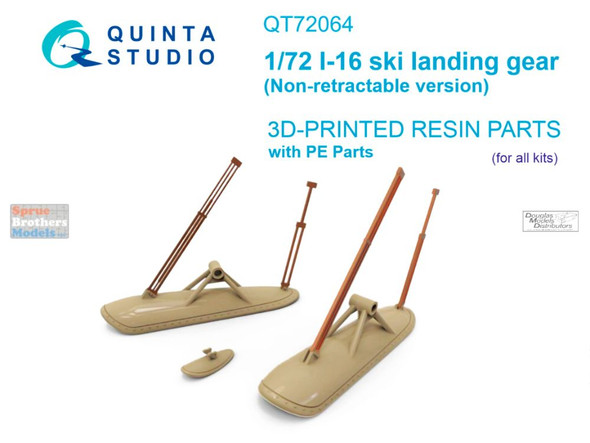 QTSQT72064 1:72 Quinta Studio I-16 Ski Landing Gear