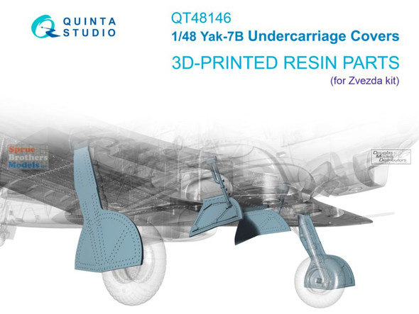 QTSQT48146 1:48 Quinta Studio Yak-7B Undercarriage Covers (ZVE kit)