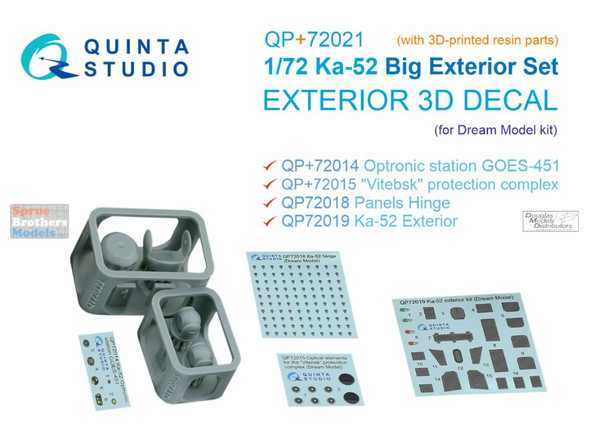 QTSQP72021R 1:72 Quinta Studio - Ka-52 Big Exterior Detail Set + Resin (DRM kit)