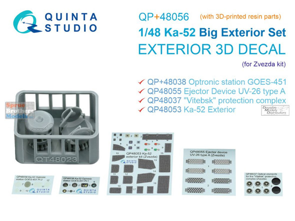 QTSQP48056R 1:48 Quinta Studio 3D Decal - Ka-52 Hokum Big Exterior Detail Set (ZVE kit)