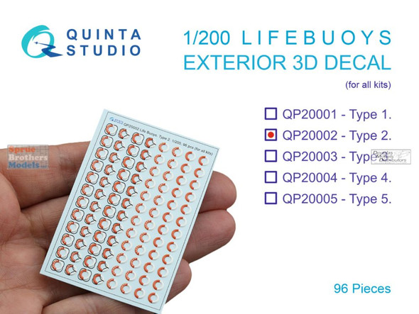 QTSQP20002 1:200 Quinta Studio Exterior 3D Decal - Life Buoys Type 2