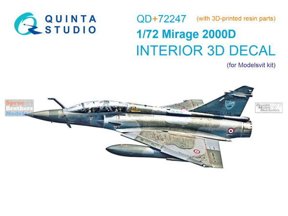 QTSQD72247R 1:72 Quinta Studio 3D Decal - Mirage 2000D + Resin (MDV kit)