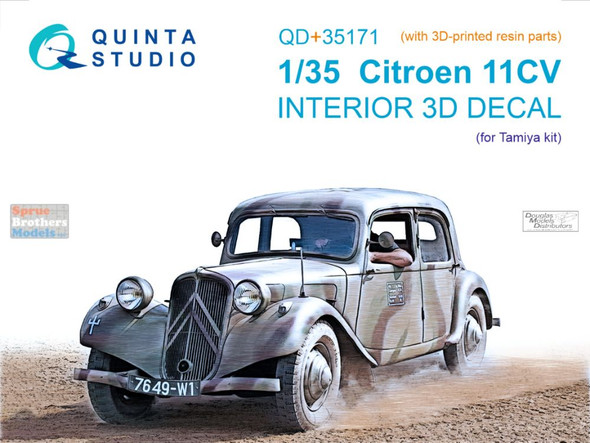 QTSQD35171R 1:35 Quinta Studio 3D Decal - Citreon 11CV + Resin (TAM kit)