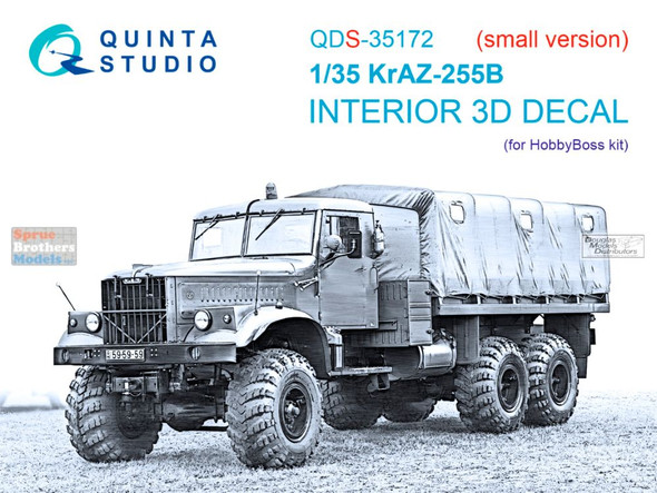 QTSQDS35172 1:35 Quinta Studio 3D Decal - KrAZ-255B Truck (HBS kit) Small Version