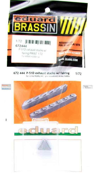 EDU672444 1:72 Eduard Brassin P-51D Mustang Exhaust Stacks with Fairing (ARM kit)