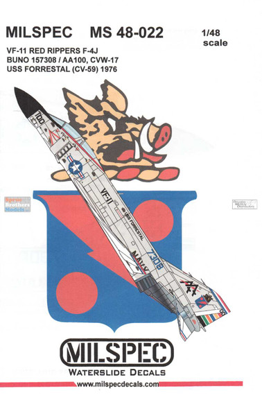 CAMMS48022 1:48 MilSpec Decals - F-4J Phantom II VF-11 Red Rippers USS Forrestal 1976
