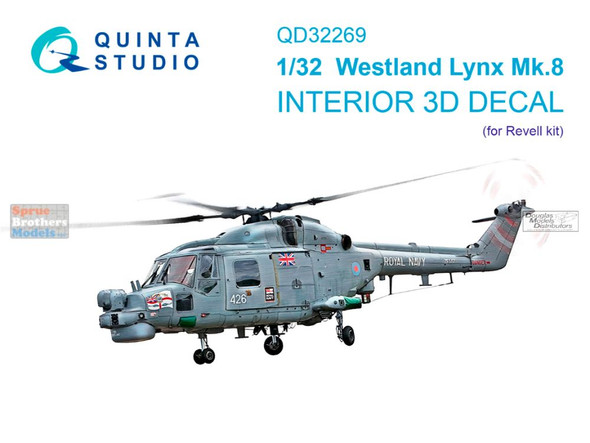 QTSQD32269 1:32 Quinta Studio 3D Decal - Westland Lynx Mk.8 (REV kit)