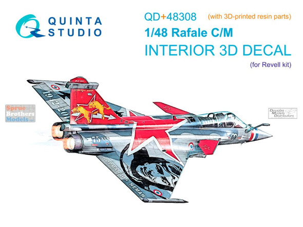 QTSQD48308R 1:48 Quinta Studio 3D Decal - Rafale C/M + Resin (REV kit)