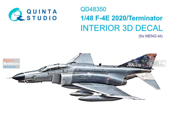 QTSQD48350 1:48 Quinta Studio 3D Decal - F-4E Phantom II 2020/Terminator (MNG kit)