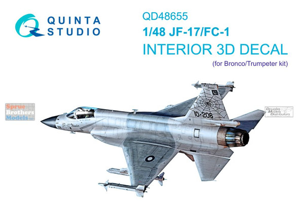 QTSQD48655 1:48 Quinta Studio 3D Decal - JF-17 FC-1 Fierce Dragon (TRP/BNC kit)