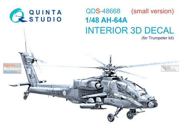 QTSQDS48668 1:48 Quinta Studio 3D Decal - AH-64A Apache (TRP kit) Small Version
