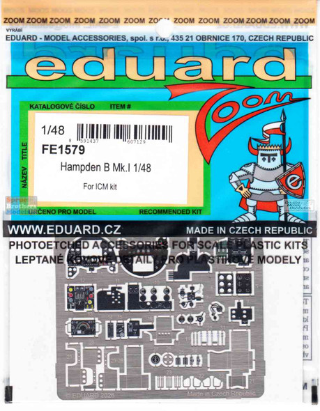 EDUFE1579 1:48 Eduard Color Zoom PE - Hampden B Mk.I (ICM kit)