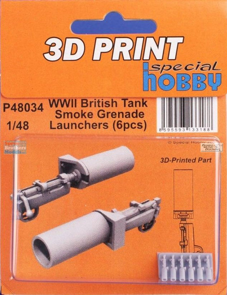 SPHP48034P 1:48 Special Hobby WW2 British Tank Smoke Grenade Launchers (6pcs)