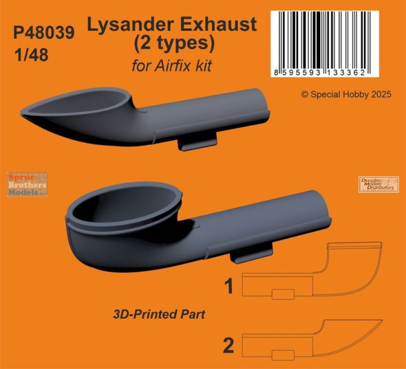 SPHP48039P 1:48 Special Hobby Lysander Exhaust [2 Types] (AFX kit)