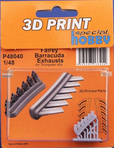 SPHP48040P 1:48 Special Hobby Fairey Barracuda Exhausts (TRP kit)