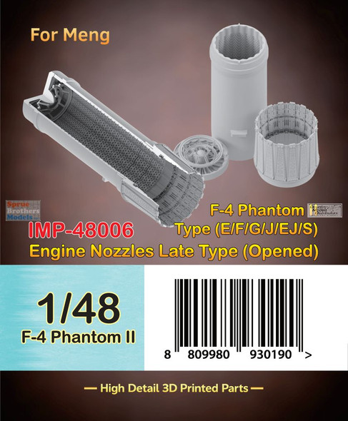 INFIMP48006 1:48 Infini Model F-4E F-4F F-4G F-4J F-4EJ F-4S Phantom II Engine Nozzles Late Type Opened (MNG kit)