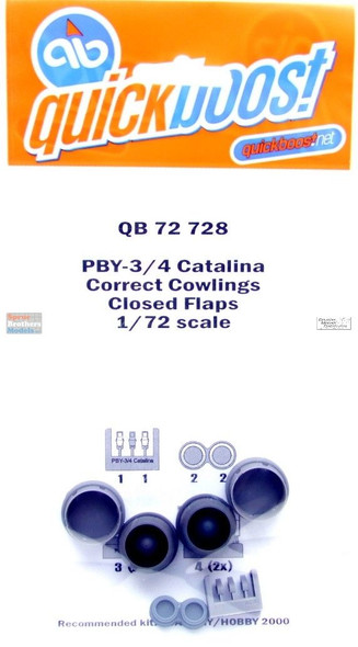 QBT72728 1:72 Quickboost PBY-3 PBY-4 Catalina Correct Cowls Closed Flaps (ACA/H2K kit)