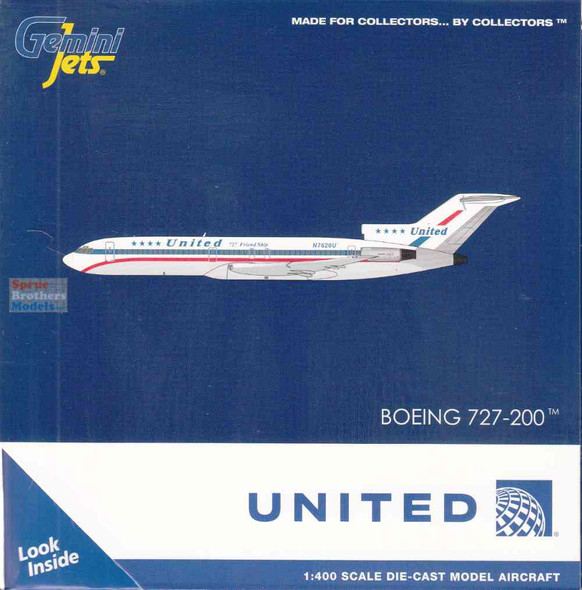 GEMGJ2352 1:400 Gemini Jets United Airlines B727-200 Reg #N7620U 'Friend Ship' (pre-painted/pre-built)