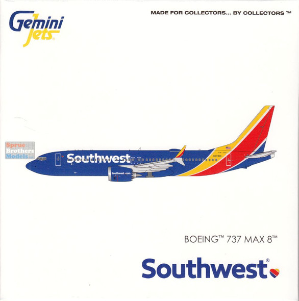 GEMGJ2372 1:400 Gemini Jets Southwest Airlines B737 Max 8 Reg #N8788L (pre-painted/pre-built)