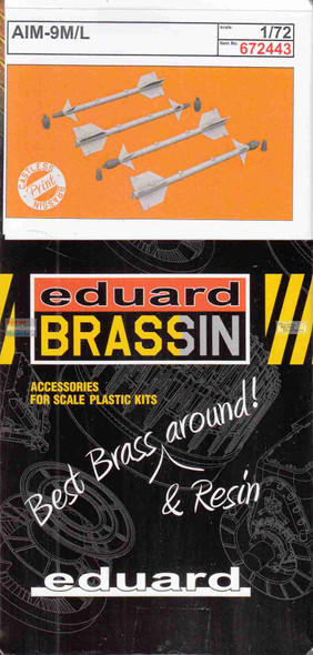 EDU672443 1:72 Eduard Brassin AIM-9M AIM-9L Sidewinder Missile Set