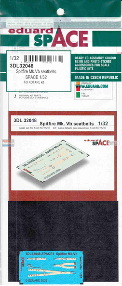 EDU3DL32048 1:32 Eduard SPACE - Spitfire Mk.Vb Seatbelts (KOT kit)