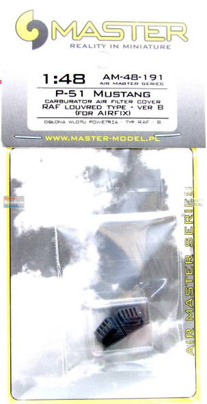 MASAM48191 1:48 Master Model - P-51 Mustang Carburetor Air Filter Cover RAF Louvered Ver B Type (AFX kit)