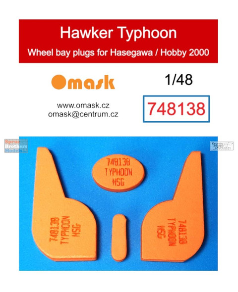 OMK748138 1:48 Omask Wheel Bay Plugs - Hawker Typhoon (HAS/H2K kit)