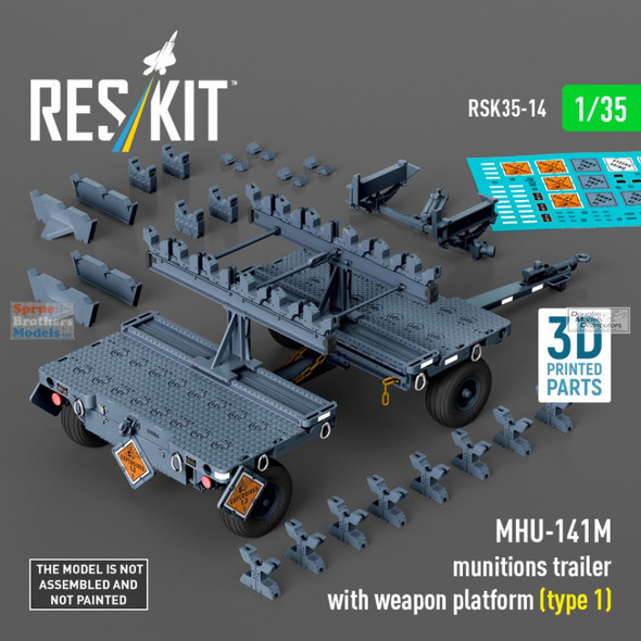 RESRSK350014RSK 1:35 ResKit MHU-141M Munitions Trailer with Weapon Platform Type 1