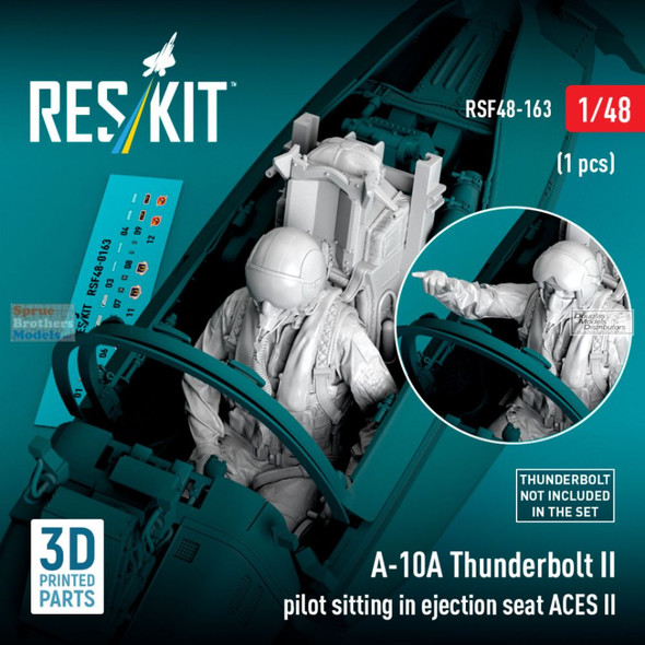 RESRSF480163F 1:48 ResKit A-10A Thunderbolt II Pilot Figure Sitting in Aces II Ejection Seat
