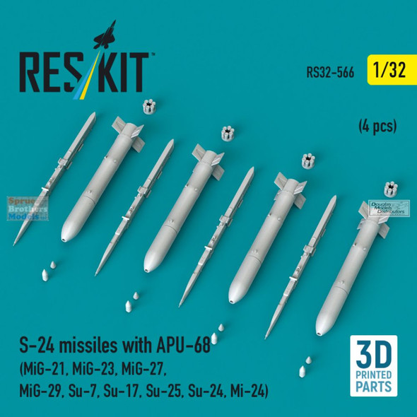 RESRS320566 1:32 ResKit S-24 Missiles with APU-68 Set