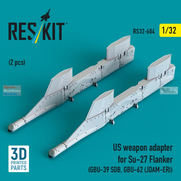 RESRS320604 1:32 ResKit US Weapon Adapter for Su-27 Flanker [GBU-39 SDB, GBU-62 JDAM-ER)