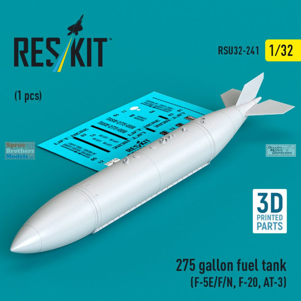RESRSU320241U 1:32 ResKit 275 Gallon Fuel Tank (for F-5E F-5F F-5N F-20 AT-3)