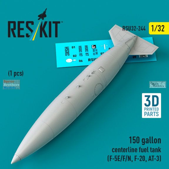 RESRSU320244U 1:32 ResKit 150 Gallon Centerline Fuel Tank (for F-5E F-5F F-5N F-20 AT-3)