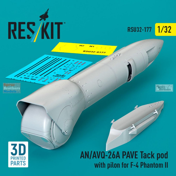 RESRSU320177U 1:32 ResKit AN/AVQ-26A Pave Tack Pod with Pylon (for F-4 Phantom II)