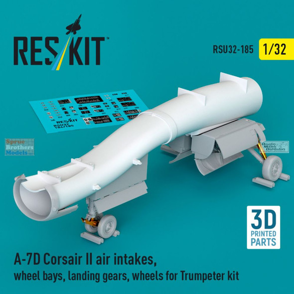 RESRSU320185U 1:32 ResKit A-7D Corsair II Air Intakes, Wheel Bays, Landing Gear & Wheels Set (TRP kit)