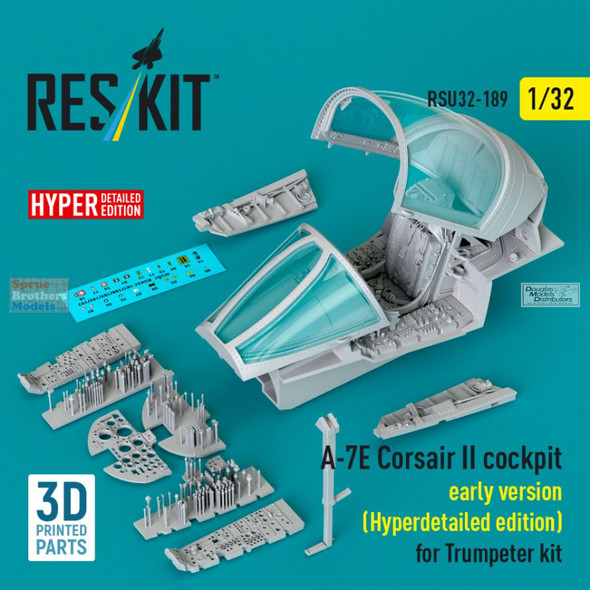 RESRSU320189U 1:32 ResKit A-7E Corsair II Early Cockpit Set Hyperdetailed Edition (TRP kit)