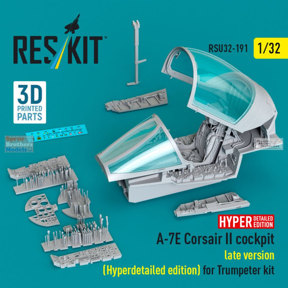 RESRSU320191U 1:32 ResKit A-7E Corsair II Late Cockpit Set Hyperdetailed Edition (TRP kit)