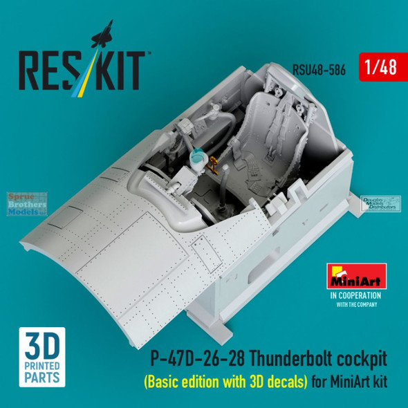 RESRSU480586U 1:48 ResKit P-47D-26/28 Thunderbolt Cockpit Set Basic Edition (MIA kit)