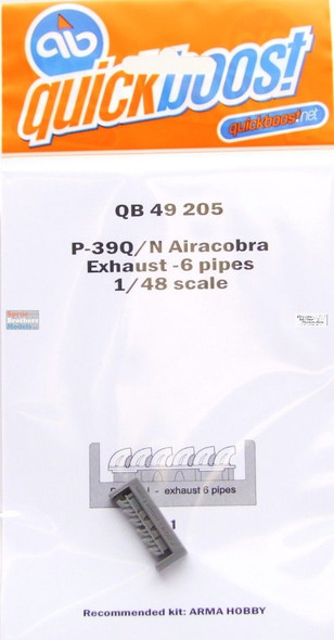 QBT49205 1:48 Quickboost P-39Q P-39N Airacobra Exhaust -6 pipes (ARM kit)
