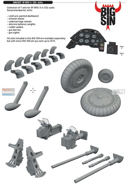 EDUSIN63217 1:24 Eduard BIG SIN Bf109G-5 Super Detail Set (AFX kit)
