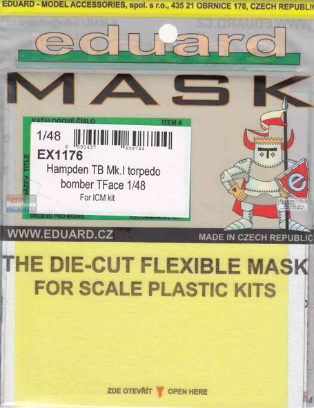 EDUEX1176 1:48 Eduard Mask - Hampden TB Mk.I TFACE (ICM kit)