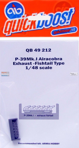 QBT49212 1:48 Quickboost P-39 Mk.I Airacobra Exhaust Fishtail Type (ARM kit)