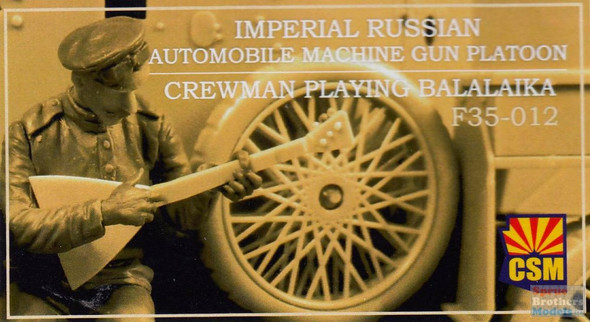 CSMF35012 1:35 Copper State Models Figure: Imperial Russian Automobile MG Platoon - Crewman Playing Balalaika