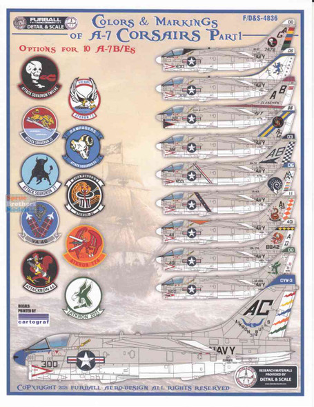 FURDS4836 1:48 Furball Aero Design A-7B A-7E Corsair II 'Colors and Markings of A-7 Corsairs Part 1'