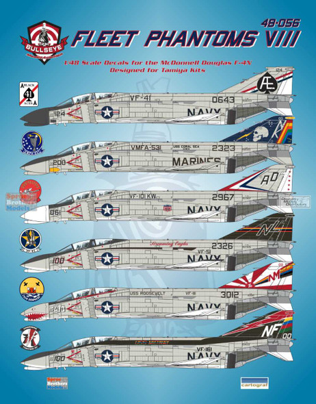 BMA48056 1:48 Bullseye Model Aviation Decals - F-4N Phantom II 'Fleet Phantoms VIII'