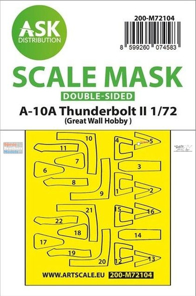 ASKM72104 1:72 ASK/Art Scale Double Sided Mask - A-10A Thunderbolt II (GWH kit)