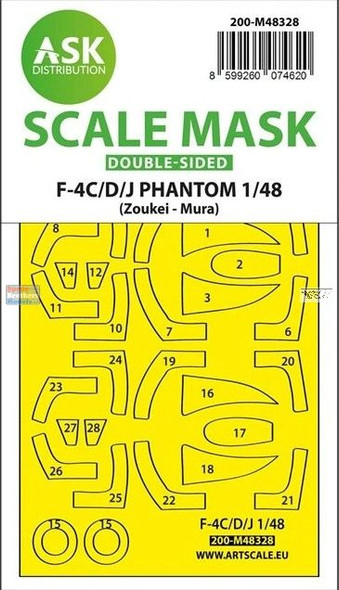 ASKM48328 1:48 ASK/Art Scale Double Sided Mask - F-4C F-4D F-4J Phantom II (ZKM kit)
