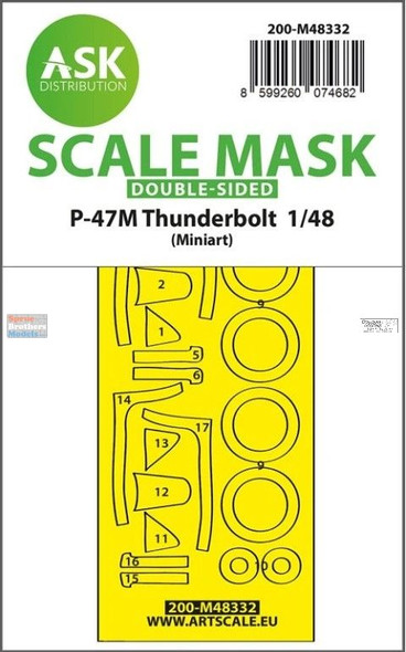 ASKM48332 1:48 ASK/Art Scale Double Sided Mask - P-47M Thunderbolt (MIA kit)