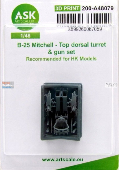ASKA48079 1:48 ASK/Art Scale B-25 Mitchell Top Dorsal Turret & Gun Set (HKM kit)