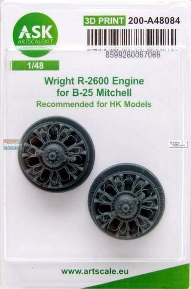 ASKA48084 1:48 ASK/Art Scale Wright R-2600 Engine Set for B-25 Mitchell (HKM kit)
